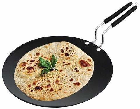 Tawa 24.5 cm diameter / Premium Quality Heavy Iron tawa for roti/chapati/paratha tawa (Iron)/Iron Heavy Tawa/Traditional Iron Heavy Tawa/iron heavy base chapati tawa/black iron tawa/black iron pan/iron chapati tawa/iron roti tawa/lokhand loha iron tawa Tawa/Plastics Handle Tawa Tawa 24.5 cm diameter-image-5