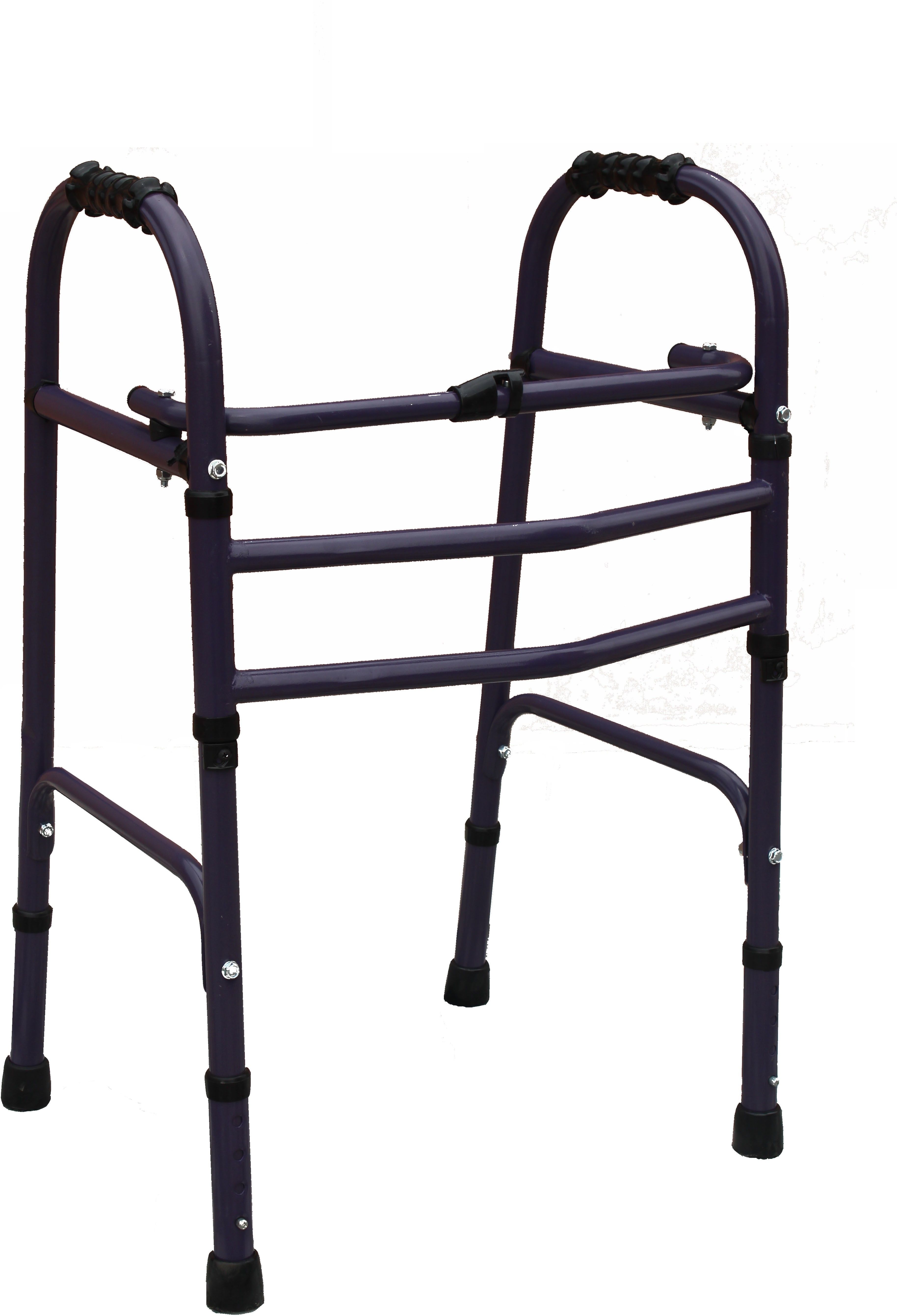 Height Adjustable Foldable Old Age and Disable Person Patient Purple Walker Walking Stick-image-6