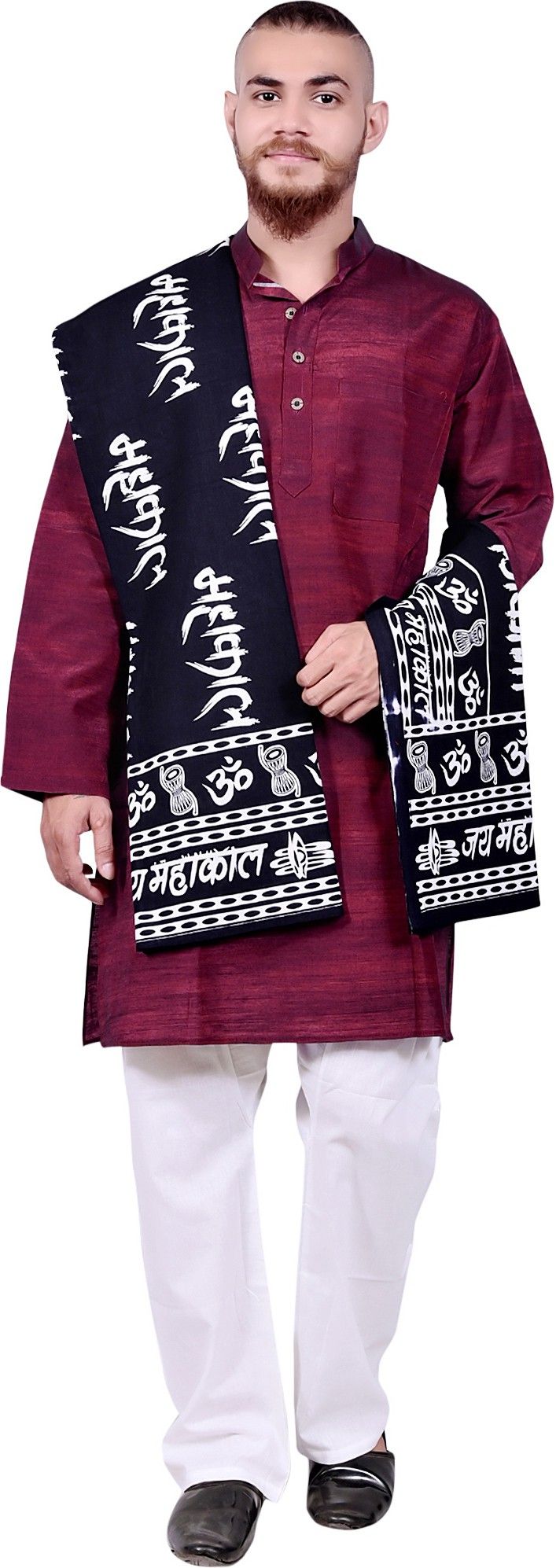 aruati Pure Cotton Printed Black Men Dupatta-picture-12