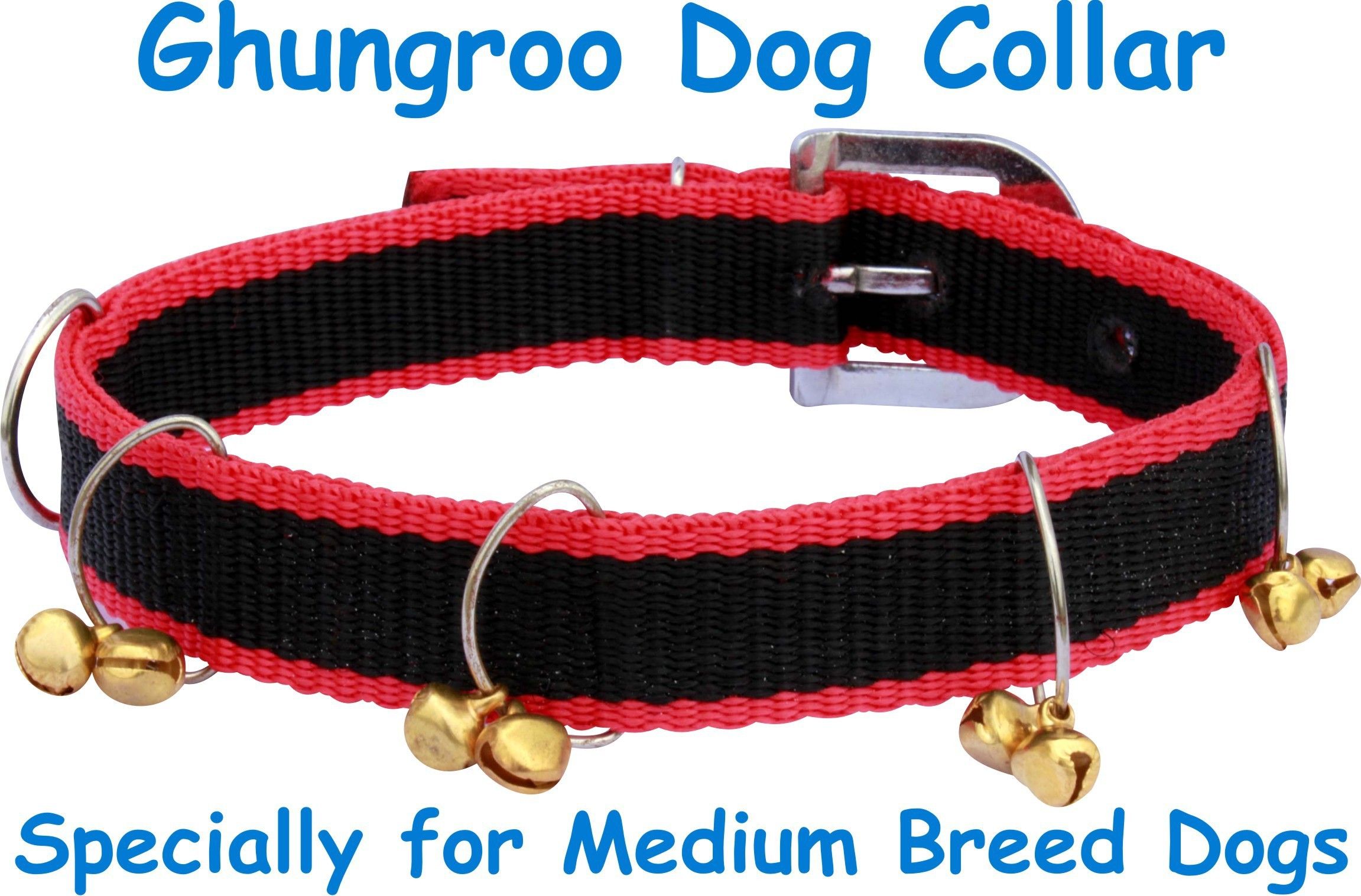 body building Dog Belt Red Black Ghungroo Dog Collar Specially for Medium Breeds Dog Everyday Collar-picture-16