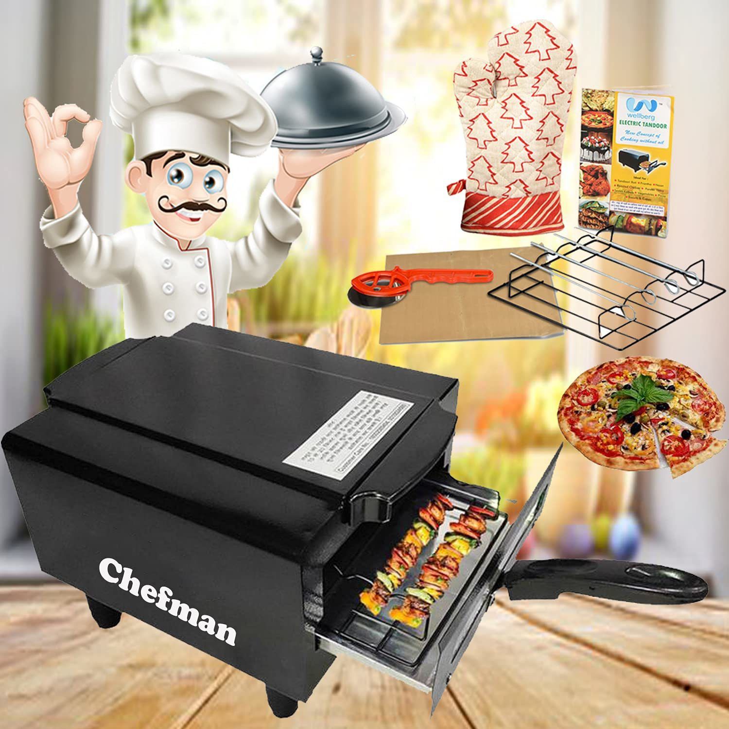 chefman Electric tandoor & Grill 14 INCH ( BLACK ) For Naan and Roti Electric Tandoor-picture-45
