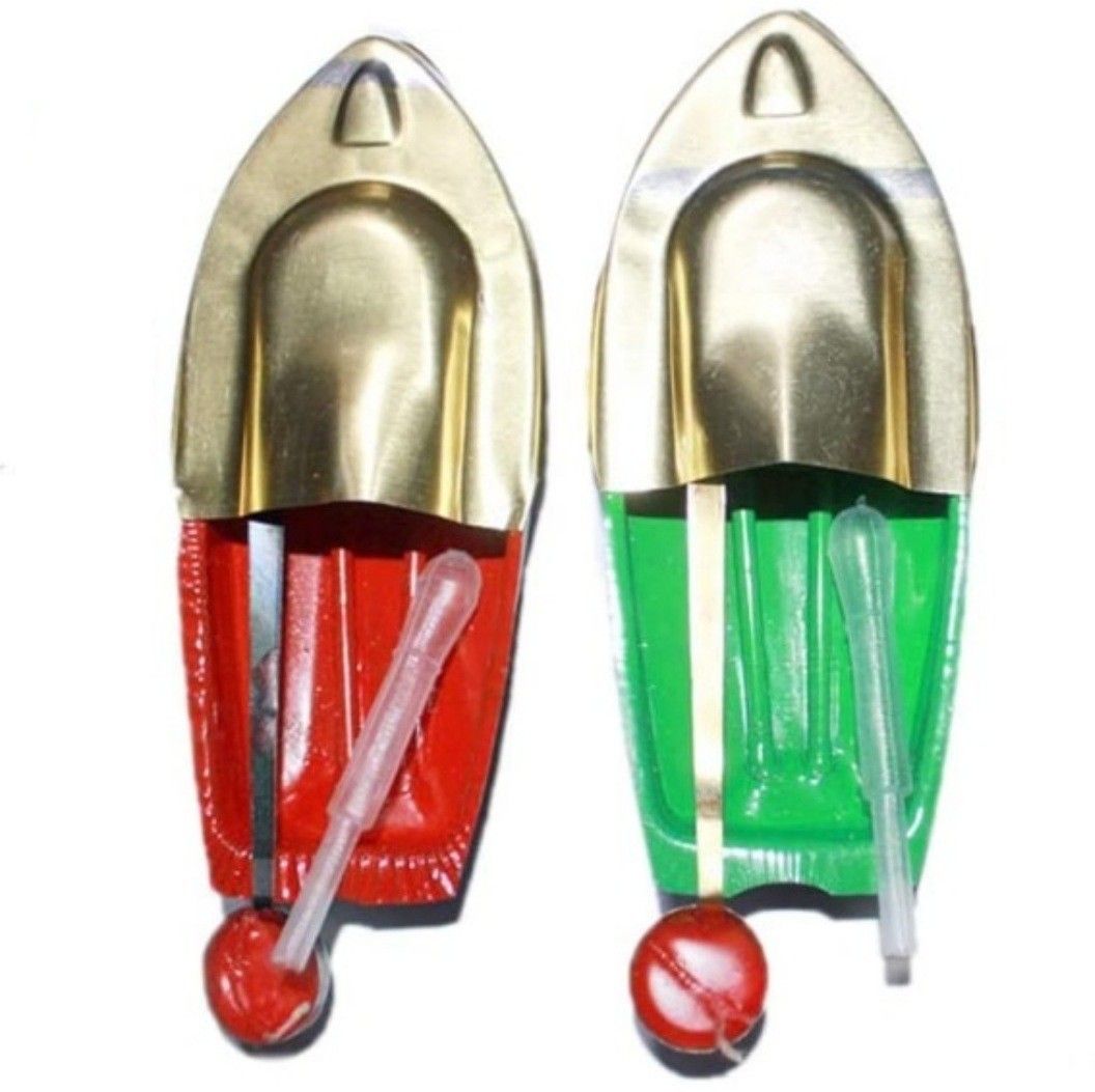 Fun steam powered tin toy boat nav pop put putt candle fuel flame with dropper-image-40