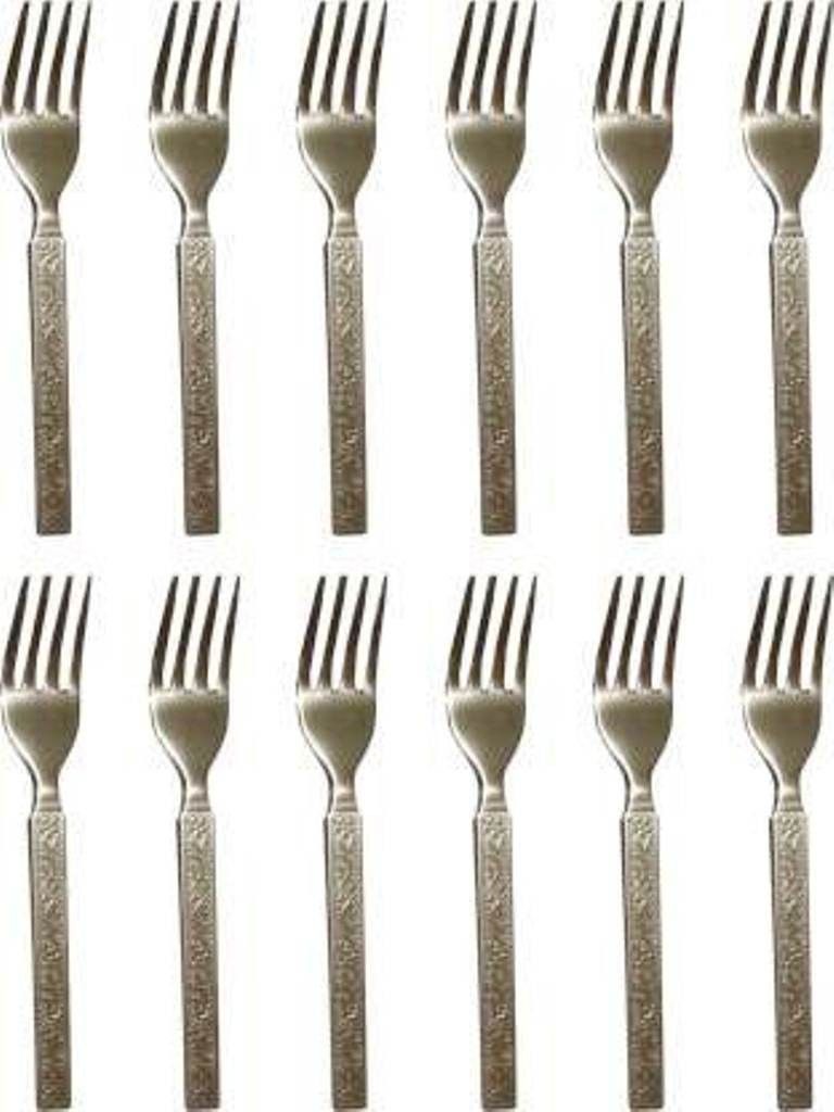 Steel Table fork, Steel Dessert Fork, Salad Fork, Dinner Fork, Serving Fork, Fruit Fork Set (Pack of 6) /Stainless Steel Fork Set of 12 Pcs Stainless Steel Dinner Fork Set (Pack of 12) Stainless Steel Dinner Fork Set-image-22