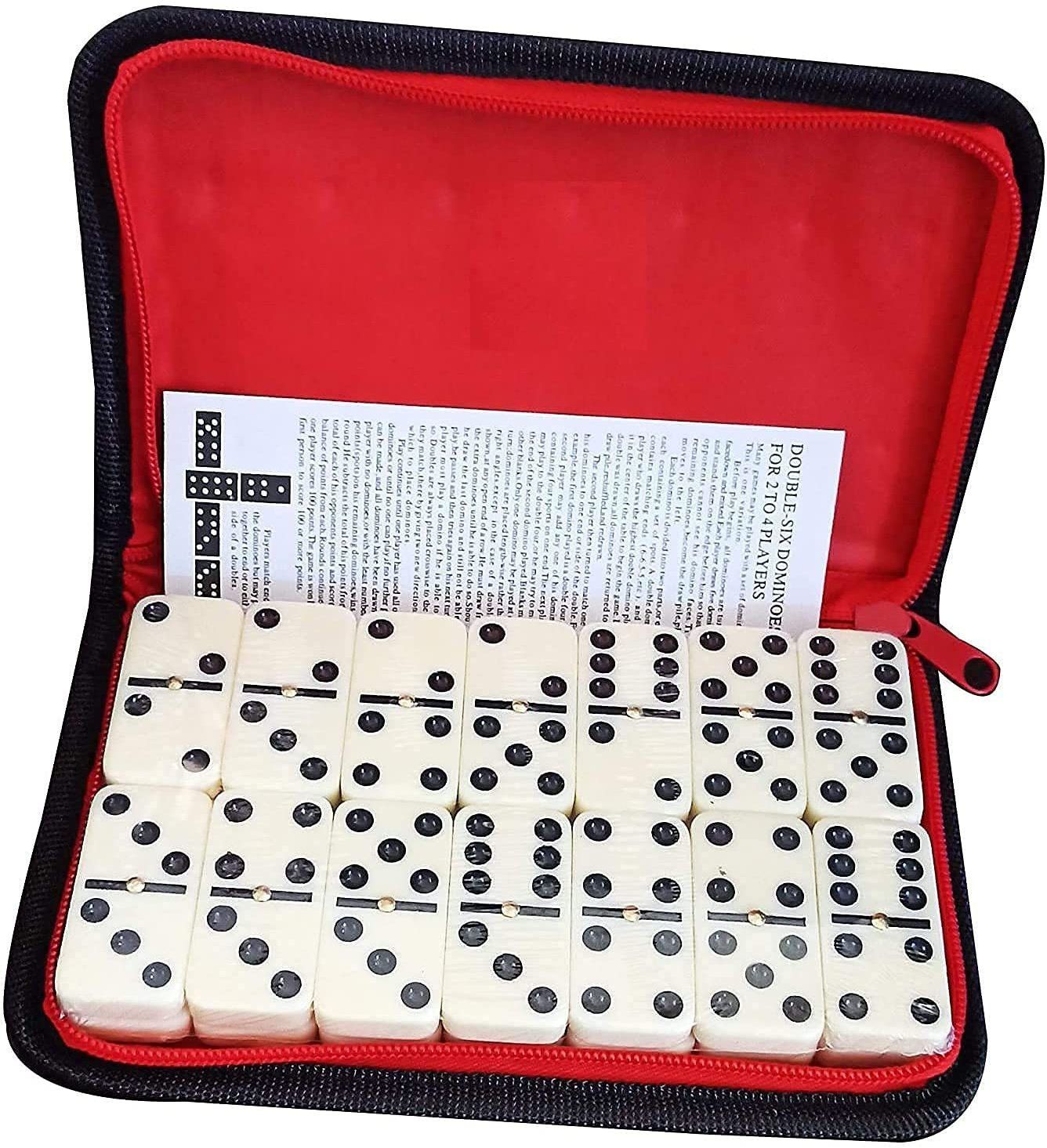 28Pcs Double Six Dot Set Toy for Kids Domino Educational Game in Zipper Bag Case-image-1