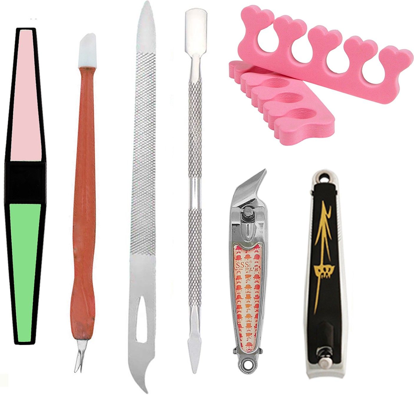 High Quality Tools Stainless Steel Multipurpose Extensions Nail Cuticle Care Kit Trimmer with Cuticle Pusher Peeler Scraper / Dead Skin Remover Durable Pedicure Manicure Tools for Fingernails & Toenails Nail Polish Remover Supplies / Nail Cleaning Brush / Nail Cutter / Side Angle Nail Clipper / Nil Filer Nail Buffer Shiner / Finger Nail Spacers-image-13