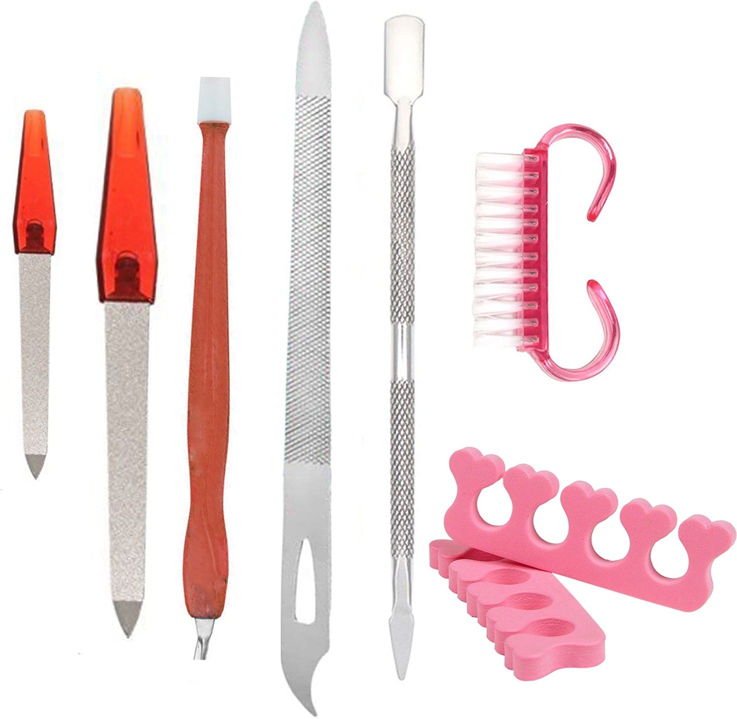 High Quality Tools Stainless Steel Multipurpose Extensions Nail Cuticle Care Kit Trimmer with Cuticle Pusher Peeler Scraper / Dead Skin Remover Durable Pedicure Manicure Tools for Fingernails & Toenails Nail Polish Remover / Nail File / Nail Cleaning Brush / Finger Nail Spacers-image-19