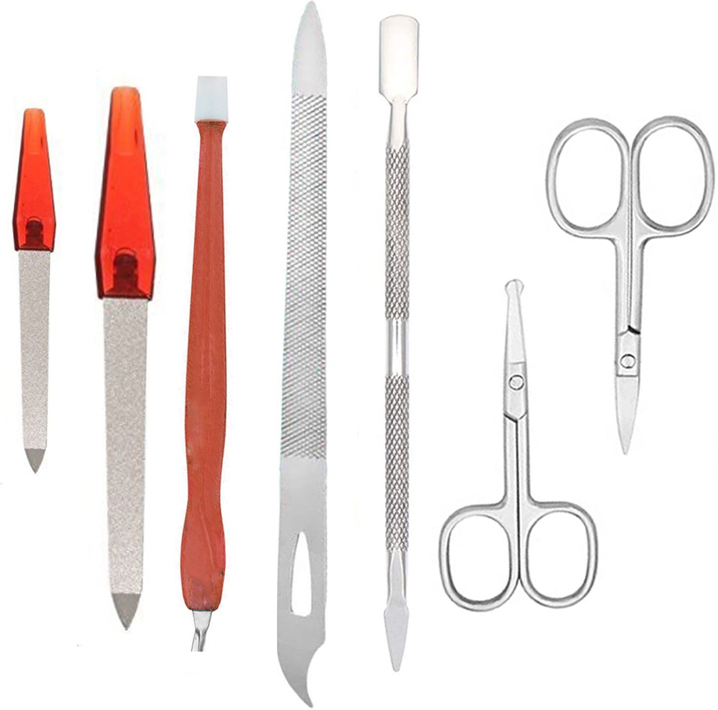 High Quality Tools Stainless Steel Multipurpose Extensions Nail Cuticle Care Kit Trimmer with Cuticle Pusher Peeler Scraper / Dead Skin Remover Durable Pedicure Manicure Tools for Fingernails & Toenails Nail Polish Remover / Nail File / Eyebrow Scissor / Nose Scissor / Beard Scissor-image-3