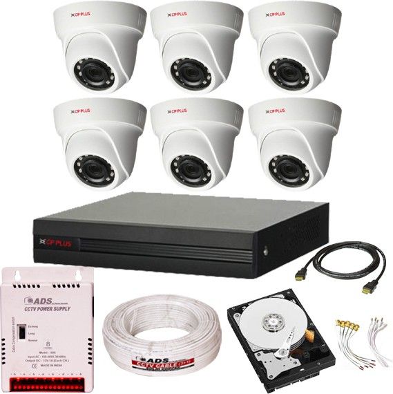 CP PLUS CP Plus Full HD 8Ch DVR 6 DOME Camera 2.4 Mega Pixel Night vision, Hard Drive 1TB + ADS CCTV CABLE 3+1 + ADS Power Supply + BNC & DC Pin Set - Full CCTV Kit Security Camera . Security Camera-picture-17