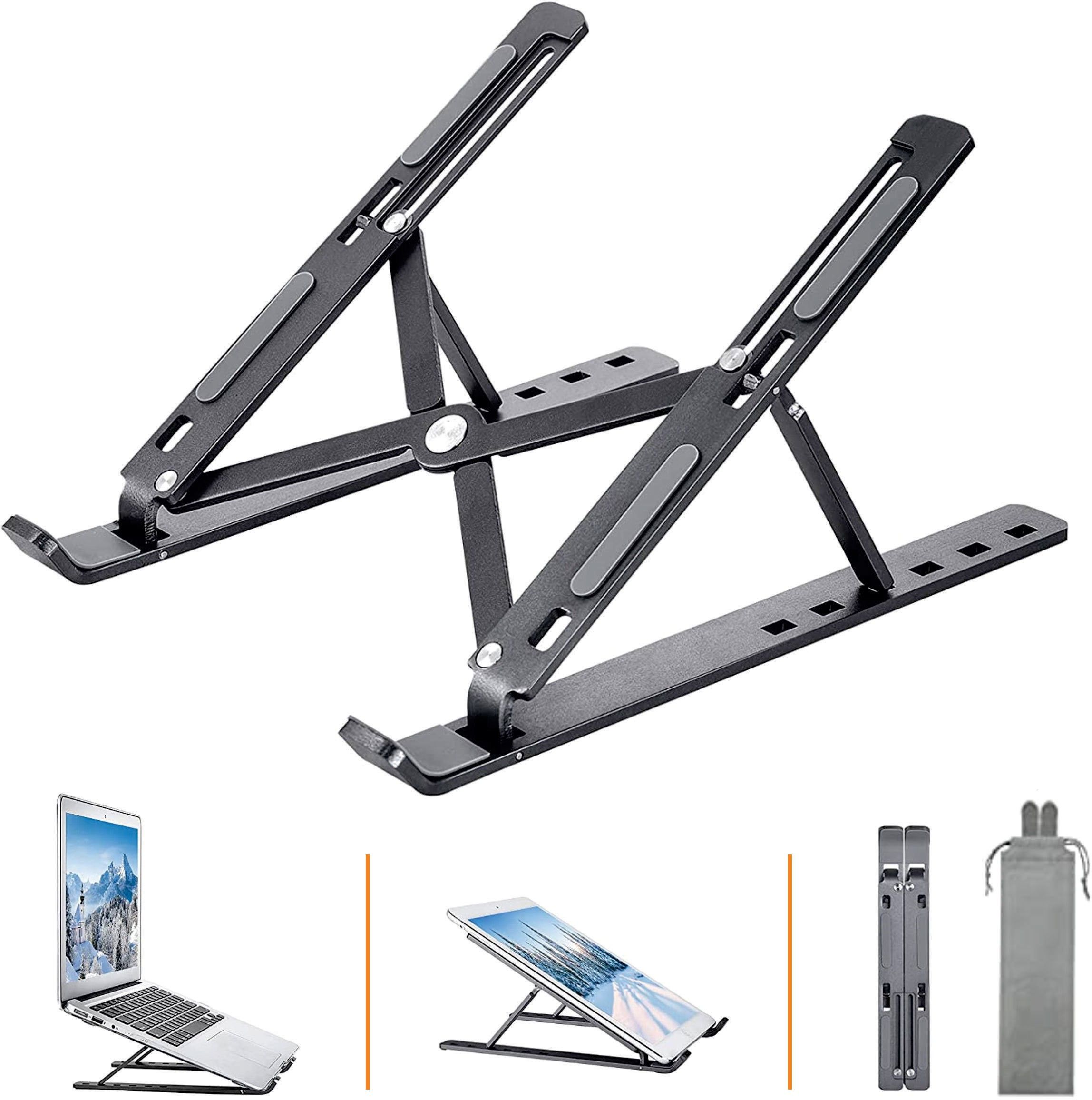TANTRA Tantra Laptop Holder Riser Computer Tablet Stand, 6 Angles Adjustable Aluminum Ergonomic Fordable Laptop Stand Laptop Holder Riser Computer Tablet Stand, 6 Angles Adjustable Aluminum Ergonomic Foldable Aluminium Desk Stand Rotatable Laptop Stand with Adjustable Height Compatible with 36 - 39cm Laptops-image-20
