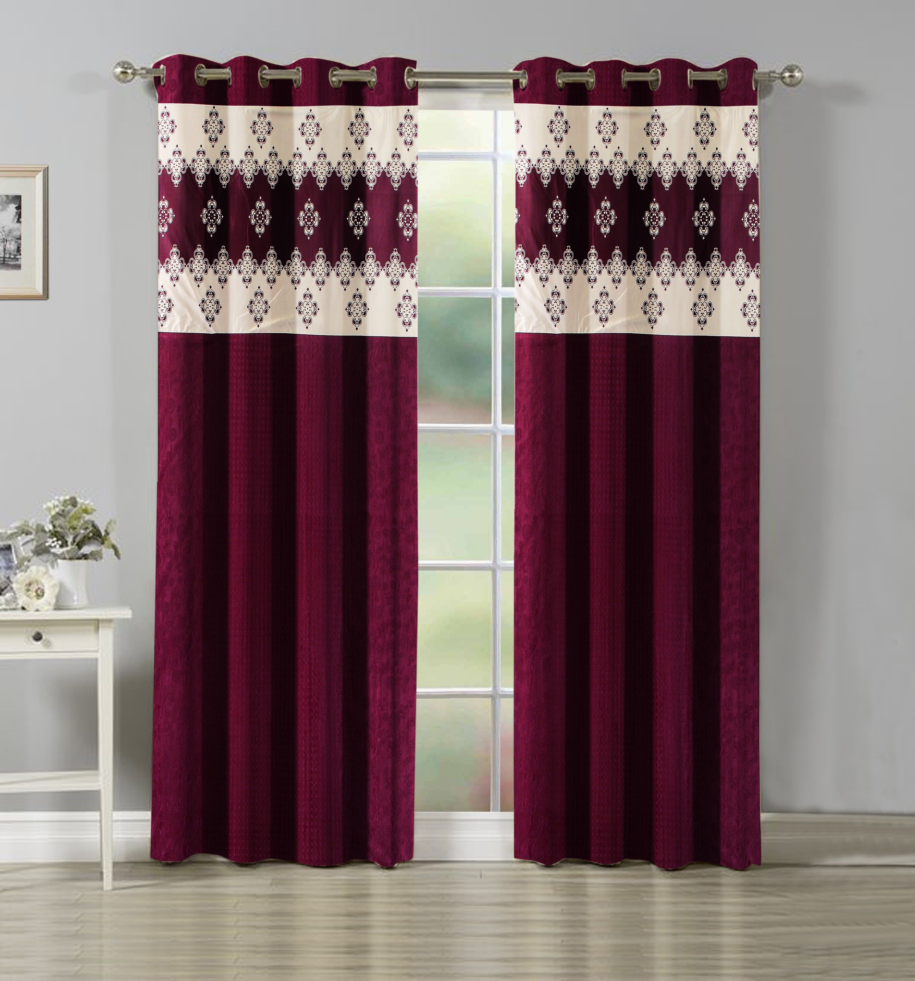214 cm (7 ft) Polyester Semi Transparent Door Curtain (Pack Of 2)-image-17