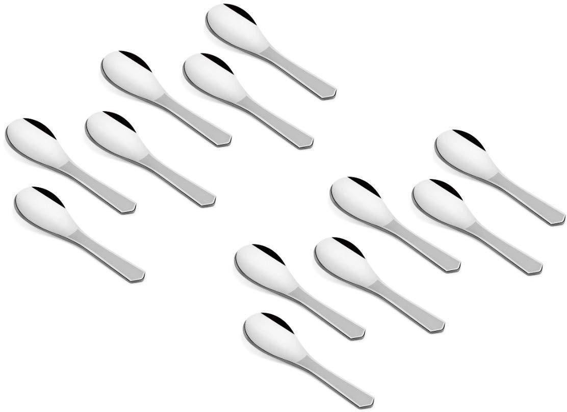 12 PCs Small Masala Spoon Spice Spoon Stainless Steel Coffee Spoon Tea Spoon 9 CM Disposable Stainless Steel Cutlery Set-image-13