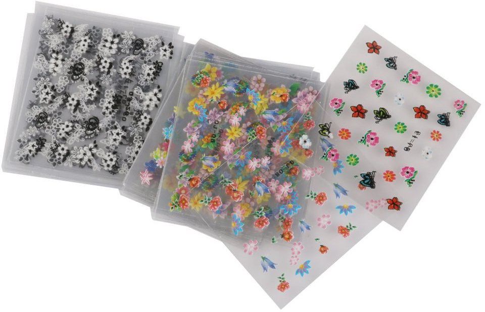 50 Pc 3D Design DIY Nail Decoration Self Adhesive Tip Nail Art Stickers Decals Stamping Tool Accessory-image-22