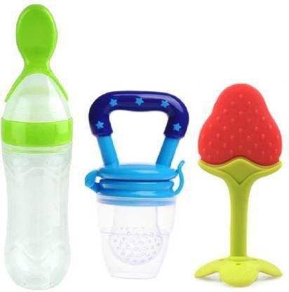 Baby fruit nibbler with fruit teether & spoon feeding bottle for feeding (Set 3) - Silicone-image-40