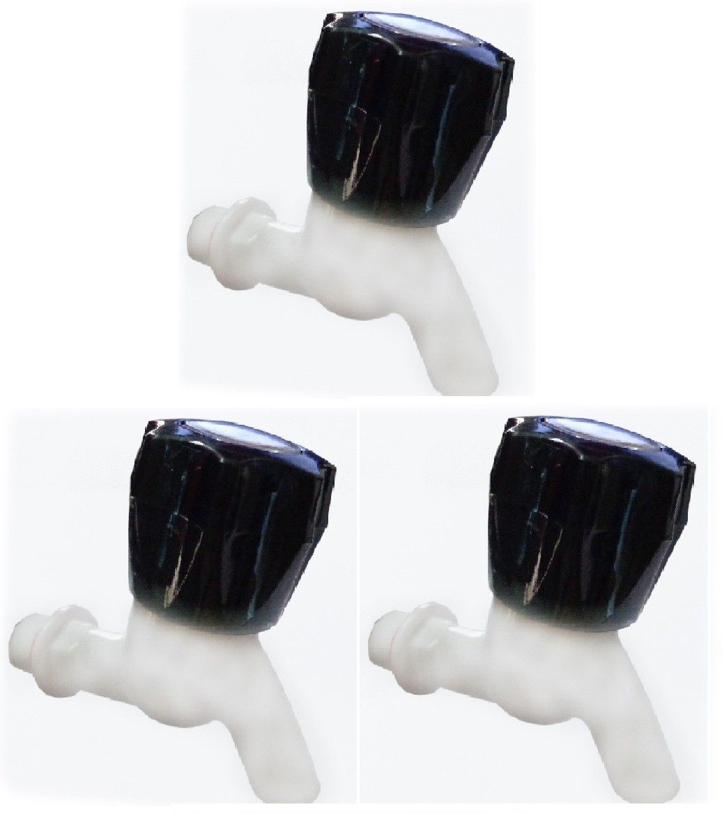 Pvc Black Crystal Short body bib cock pack of 3 pvc plastic Black Crystal Short body bib cock standard s for hot & cold water bib tap Bib Tap Faucet-image-44