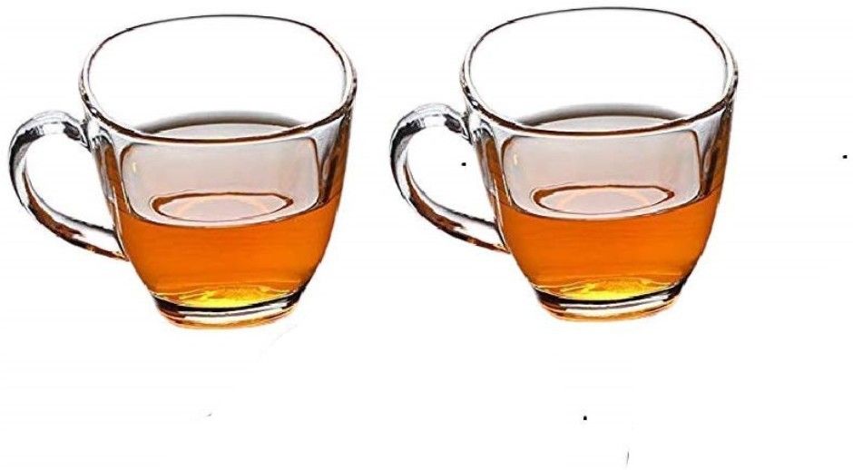 markques Pack of 2 Glass Teaware Glass Cup 200ml for Hot And Cold Green Tea, Herbal Tea, Coffee-picture-6