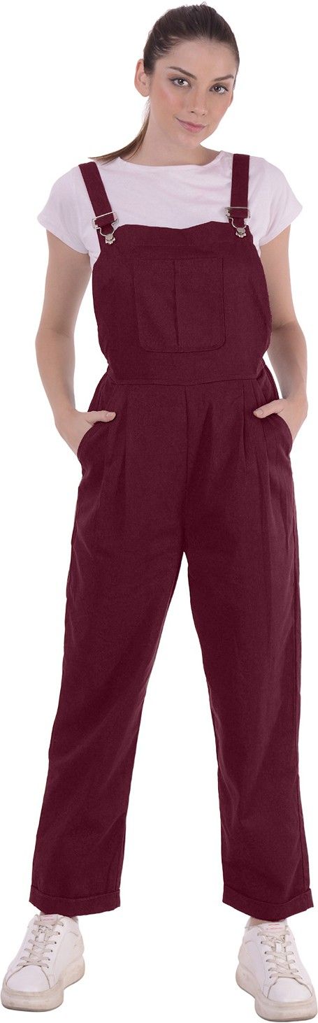 misverse Women Maroon Dungaree-picture-12