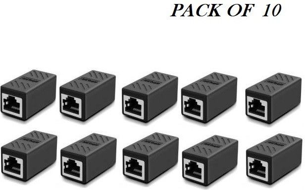 99Gems (PACK OF 10) DURABLE & STRONG SHIELDED 8P8C RJ45 COUPLER, ETHERNET CABLE ADSL EXTENSION JOINTER ADAPTER CONNECTOR, INLINE LAN FEMALE TO FEMALE EXTENDER PLUG COMPATIBLE WITH CAT7 CAT6 CAT5E CABLE Lan Adapter-image-26
