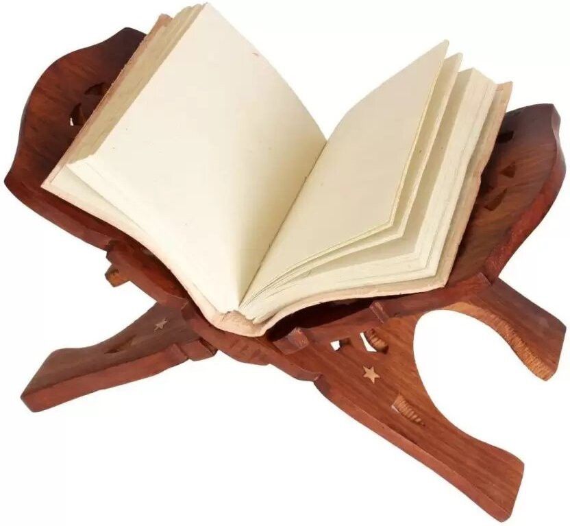 Pooja Book Stand/Rehal/Wooden holy Book Stand/Wooden Book Stand/Ramayan Wooden Brown Rehal-image-46