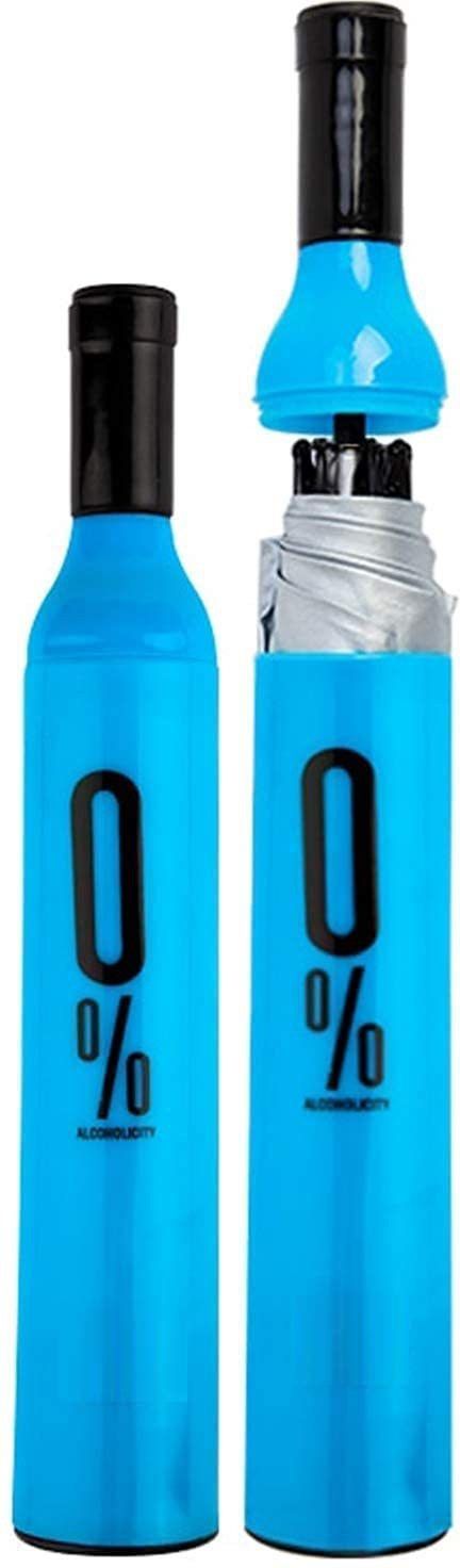 MGNLR Blue Bottle Shape Umbrella Compact & Folding Umbrella for & Rain for Women & Men Translucent Reflector Umbrella