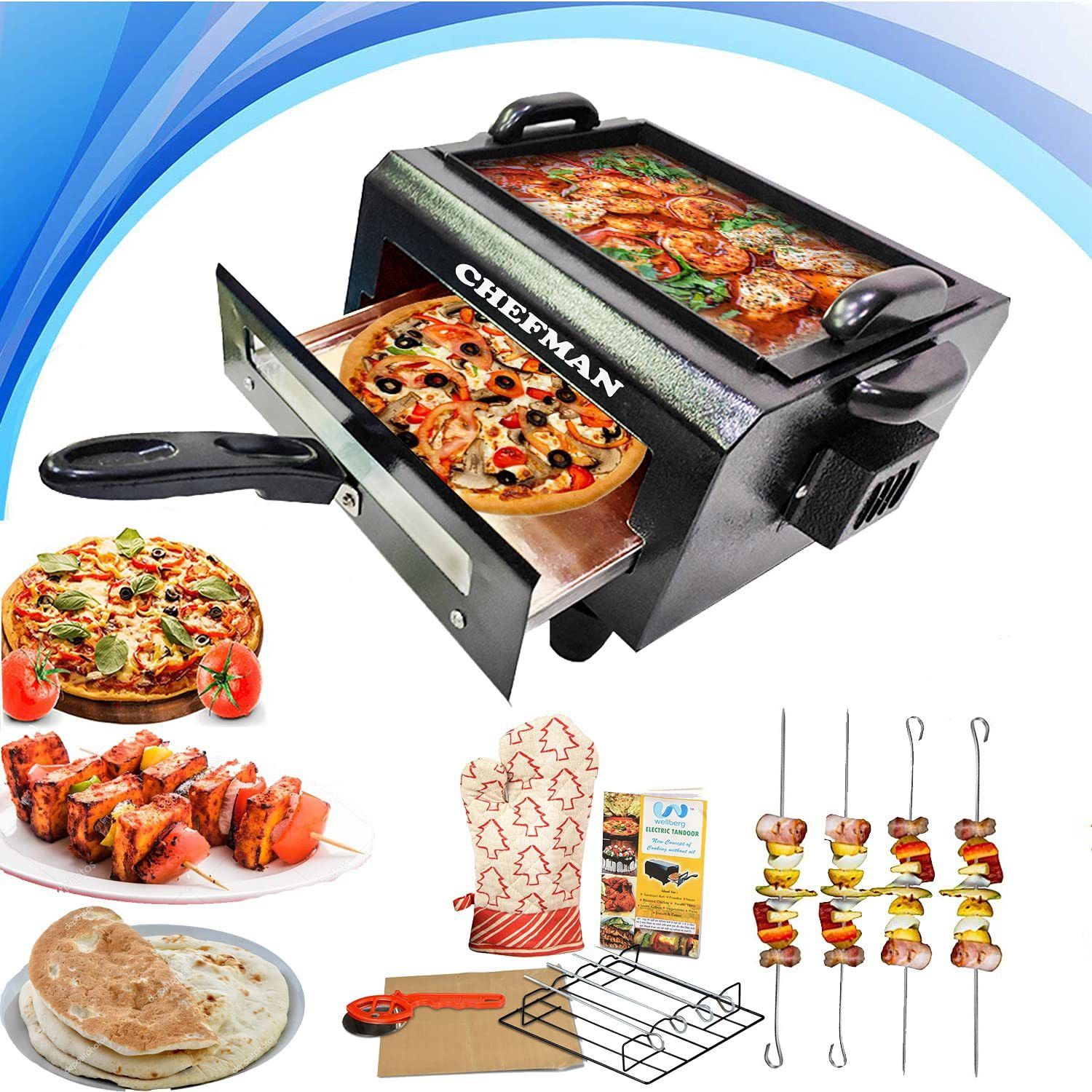 chefman 2 in 1 Electric Tandoor with All Accessories ( 10 INCH BLACK ) Electric Tandoor-picture-26