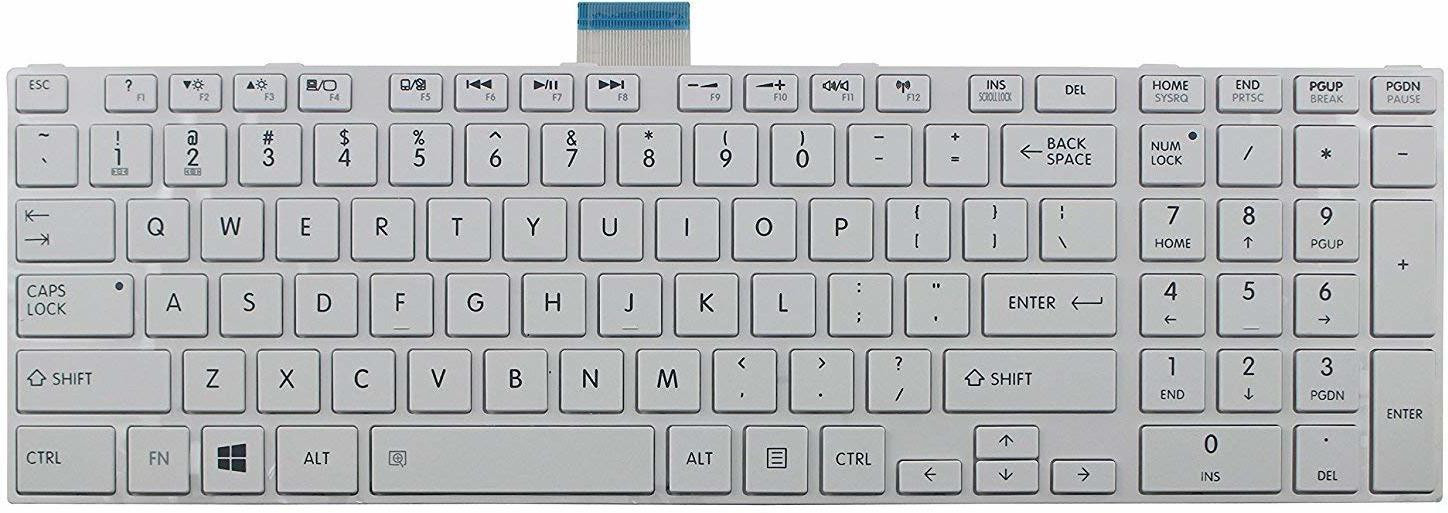 WISTAR W Toshiba Satellite C50 C50D C55 C55D C55T C50dt C50dt-A C55dt C55dt-a C55D-A A5333 A5107 A5355 A5310 A5249 9Z.N7TSU.001 C50-A US (White) Laptop Keyboard Replacement Key image 1