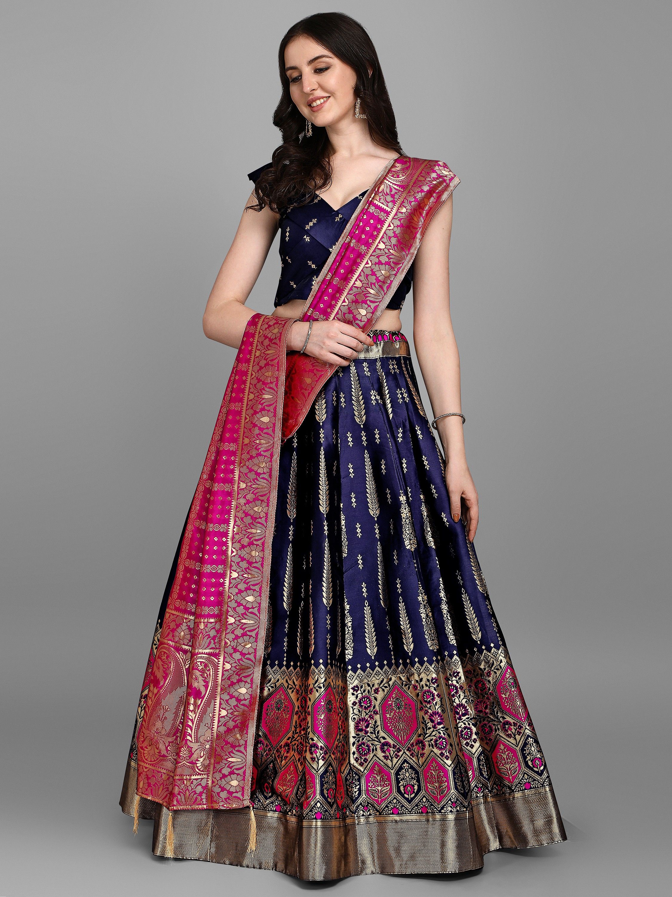 purvaja Printed Semi Stitched Lehenga Choli-picture-13