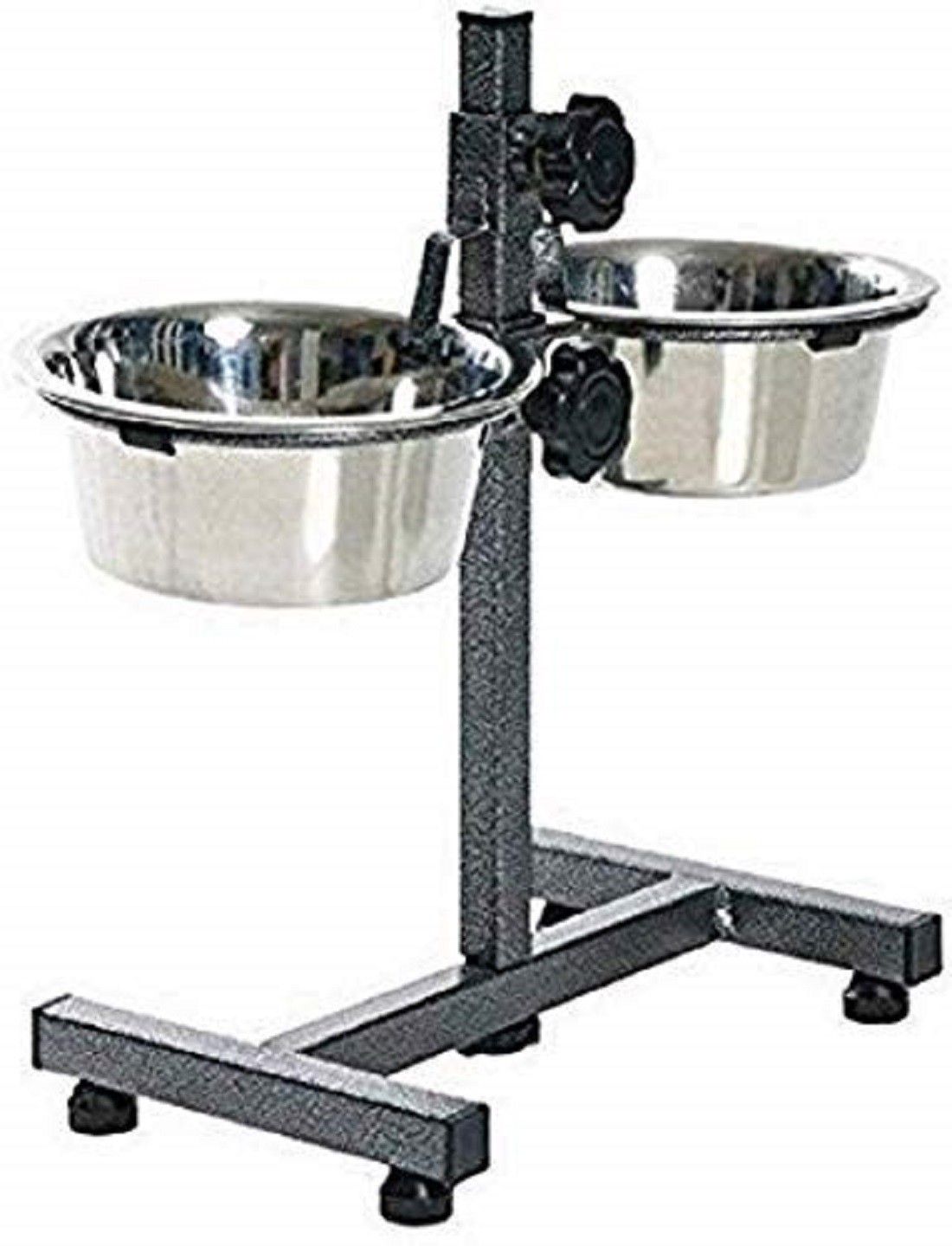 rvpaws Adjustable Feeding Stand H Type with 2 Stainless Steel Dog Bowls (Small) Round Stainless Steel Pet Bowl-picture-34