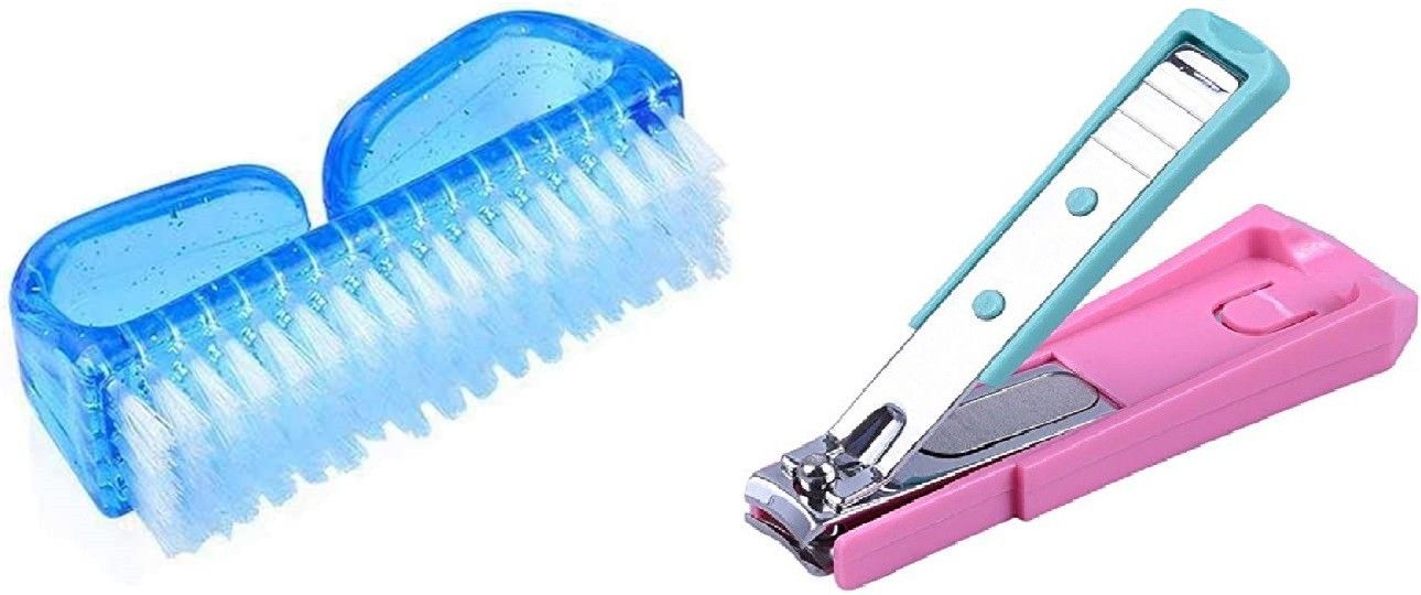 Handle Grip Nail Brush Hand Finger Toe Nail Cleaning Brush Manicure Pedicure with Nail Cutter-image-44
