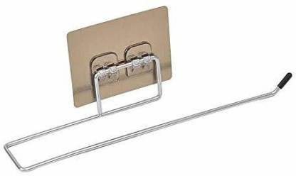 Toilet Paper Holder Tissue roll Paper Towel Holder Stainless Steel Washable Stick Hook Rack Bathroom Storage Accessories Wall Mounted Silver Towel Holder (Steel) Stainless Steel Toilet Paper Holder