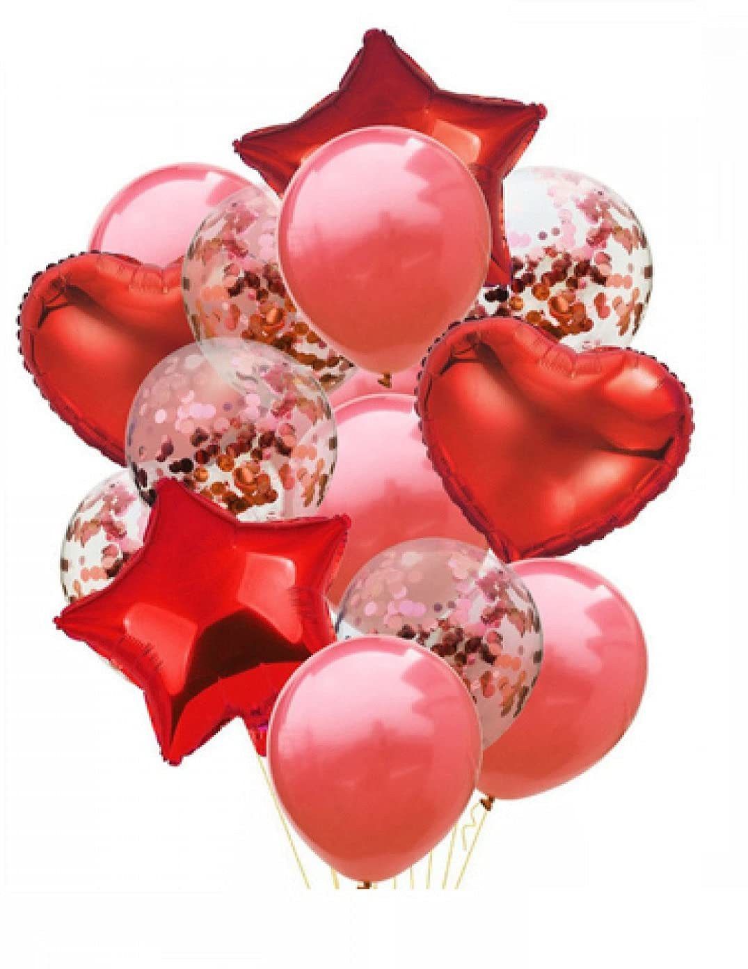 Solid Red Confetti Balloons with Metallic and Foil Balloons Kit Balloon-image-33