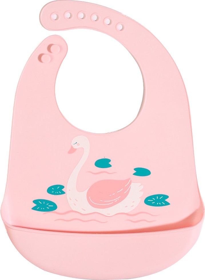 guchigu Baby Silicon Bib with Pocket Waterproof Adjustable Feeding Bibs Ideal for weaning Babies (Pink, 1Pc)-picture-16