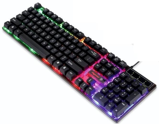 Enter Fighter USB Gaming Rainbow Led Keyboard with 104 keys, 1.5 PVC cable Compatible for Win10/Win8/Win7/Linux/Vista/Linux OS Laptop Keyboard Replacement Key image 1