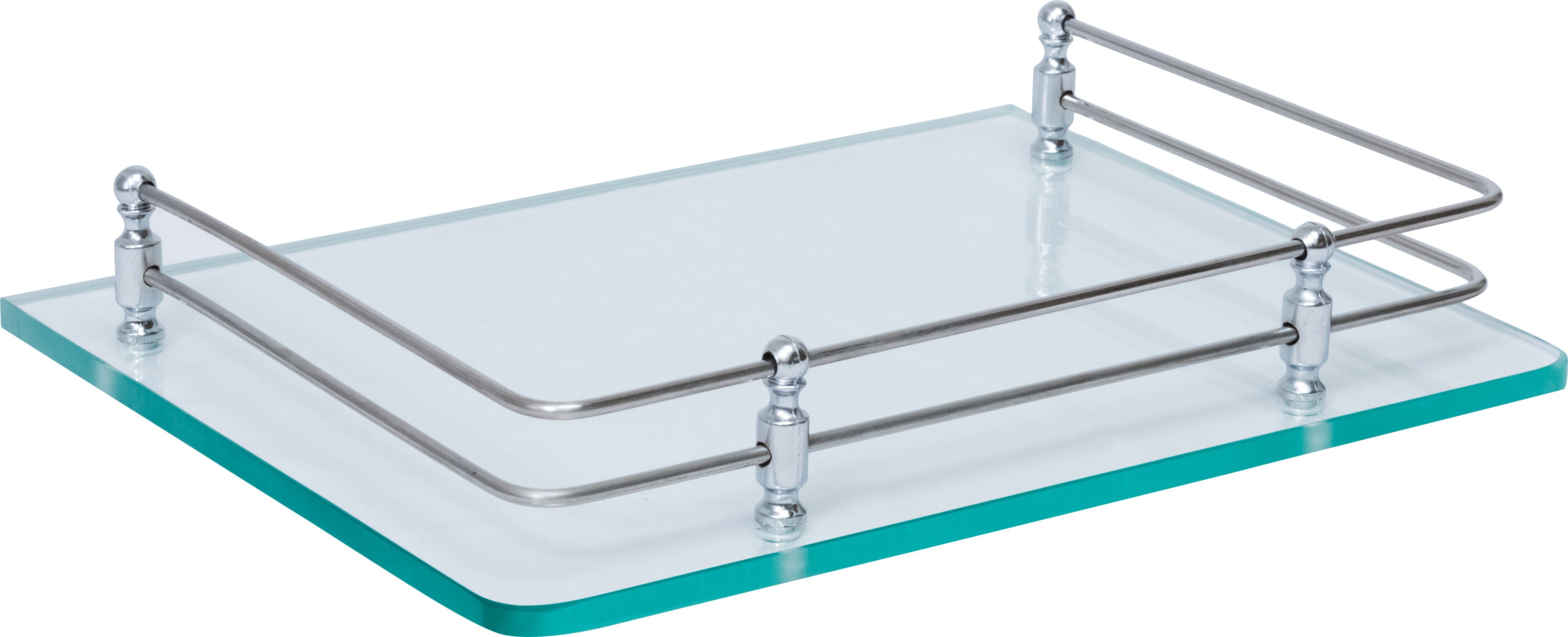 Glass Setup Box Stand for Home Wall Shelf 10 INCH With Steel Railing Bracket Wifi Router Shelves Multipurpose Shelf Rack Glass Wall Shelf (Number of Shelves - 1, Size-10x9 Inch ) Glass Wall Shelf-image-36