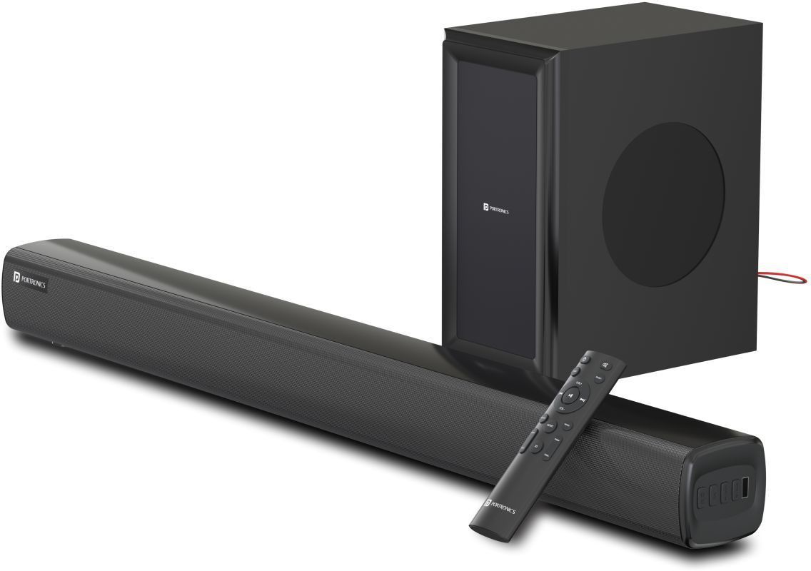 Portronics Pure Sound 101 Soundbar Wired Woofer 120W, 2.1 Channel, HD Sound, Remote Control 120 W Bluetooth Soundbar-image-3