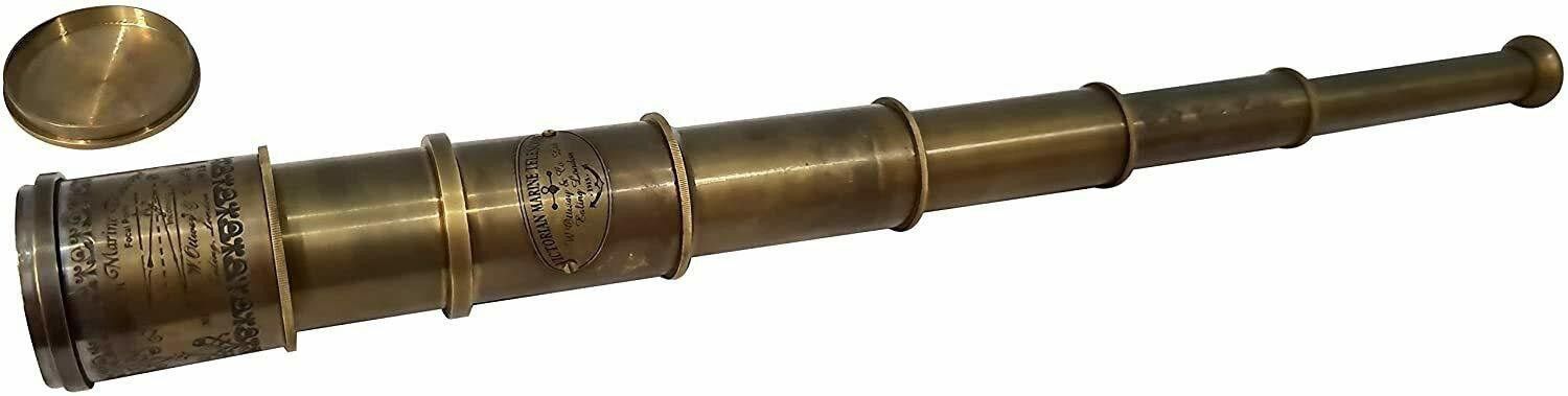 VINTAGE STAR Victorian Marine Solid Brass Spyglass Telescope Nautical Handheld Telescope Catadioptric Telescope