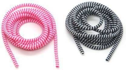 ENMORA RT_34_CABLE PROTECTOR SPRING_ Phone USB Data Charging Cable Wire Cord Wrap Protector (1.5 metre Long)(Pack of 2 ) Multicolours Cable Protector-picture-10