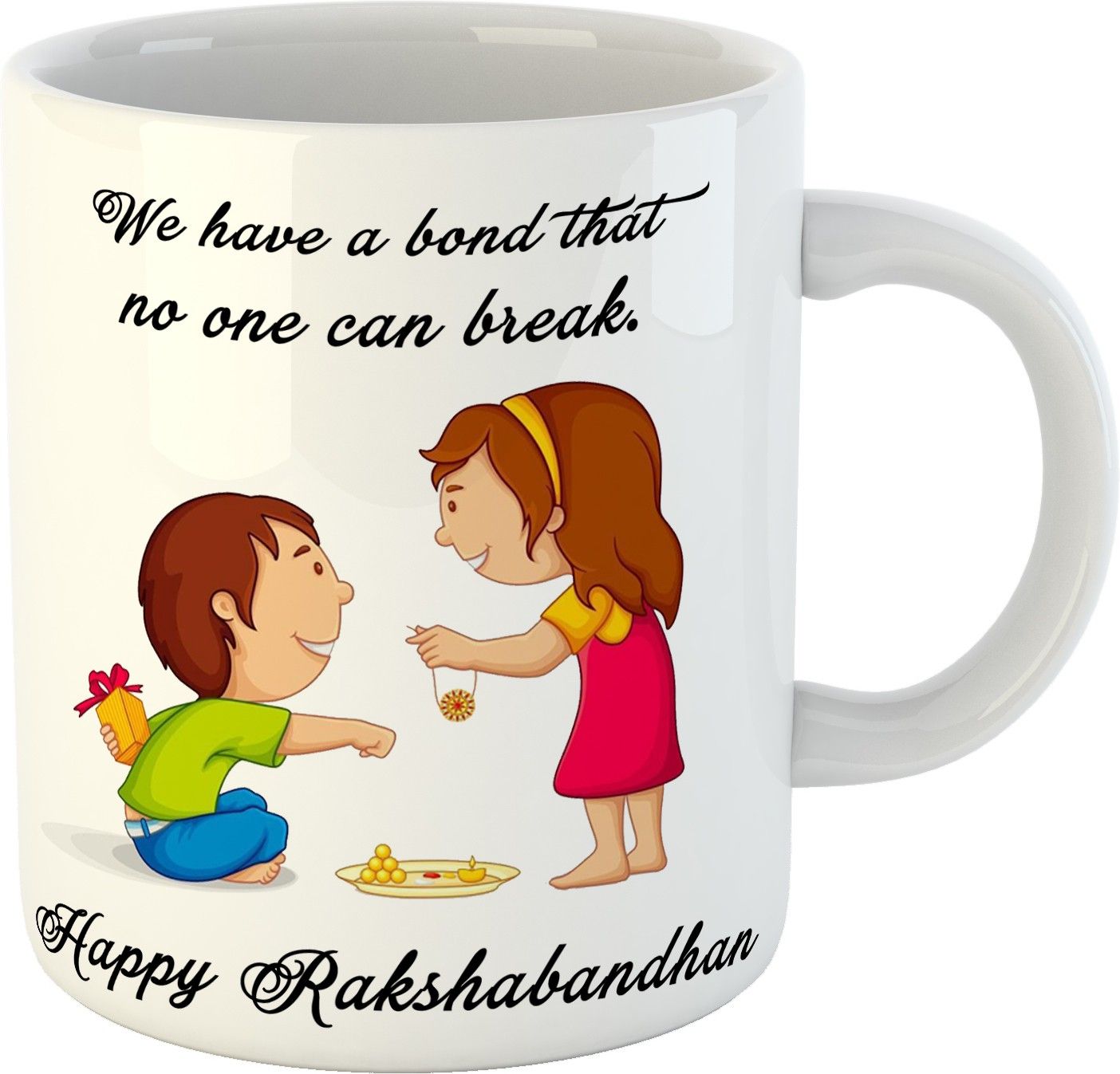 Gift Happy Raksha Bandhan For Brother And Sister Rakhi , Rakshabandhan , Set-019 Ceramic Coffee 330ml Ceramic Coffee Mug-image-47