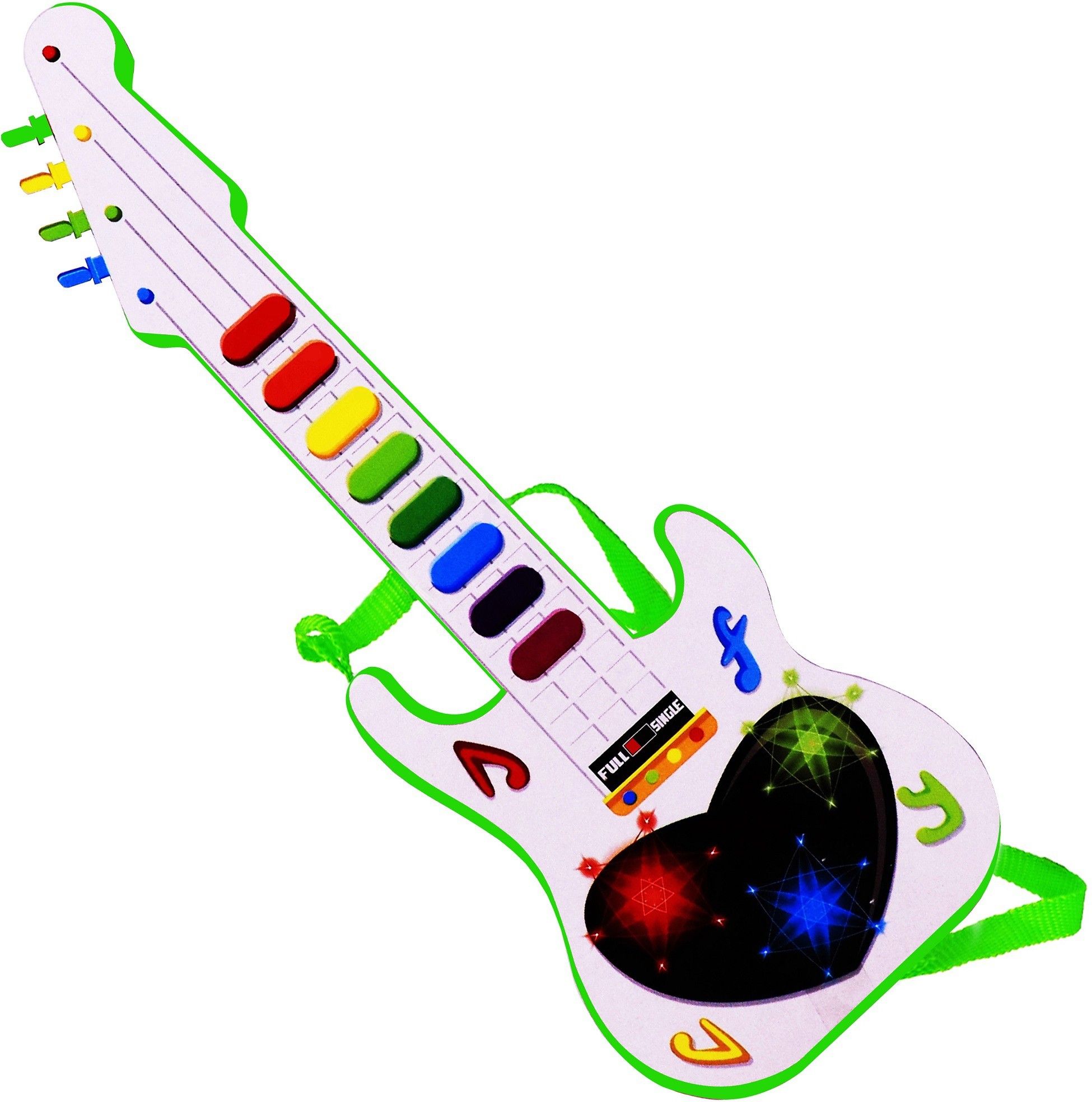 aseenaa Musical Mini Guitar Toy With Musical Rhymes Sound And 3D LED Light | Battery Operated | Musical Instrument | Electric Keyboard | Lighting Toys | Best Gift For Kid And Toddlers | Size : 12 Inches | Colour : White And Green | Package Content : Guitar-picture-11