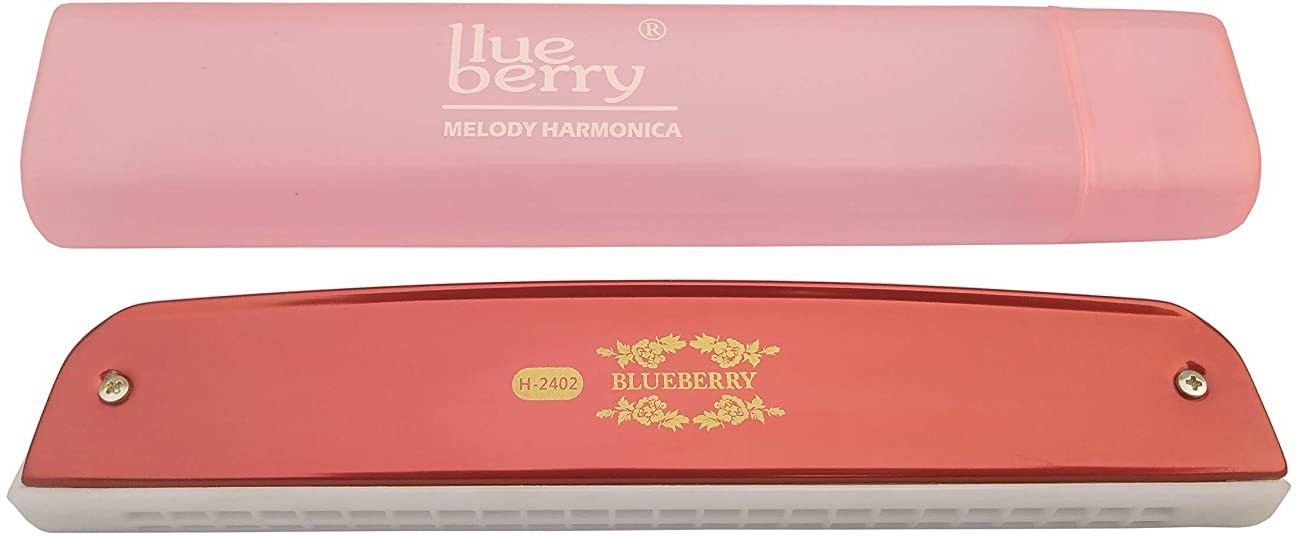 blueberry H-2402 24 Holes Key C Mouth Organ | 48 Tone | With Case For Professional, Beginners, Student Harmonica-picture-18