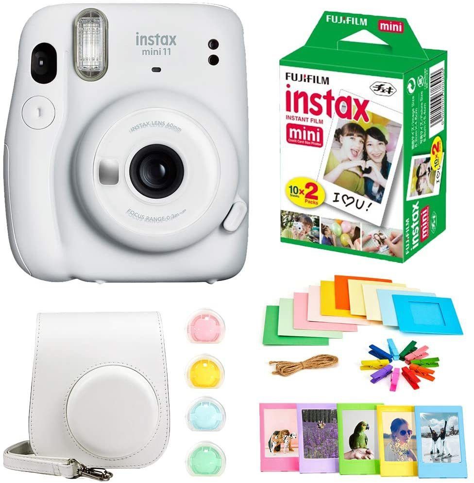 FUJIFILM Instax Mini 11 Instax Mini 11 white with 10x2 Film + Hanging Frames + Plastic Frames + Case + Close Up Filters Instant Camera-picture-23