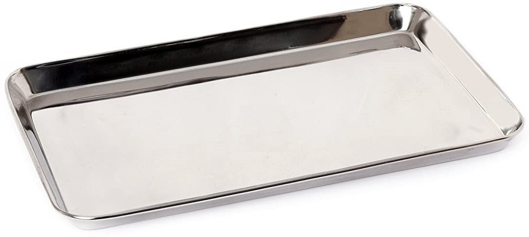 srs Deep Tray (Rectangle), Size 1, 18.5x29.5 cms (Pack of 1, Stainless Steel) Tray image 1
