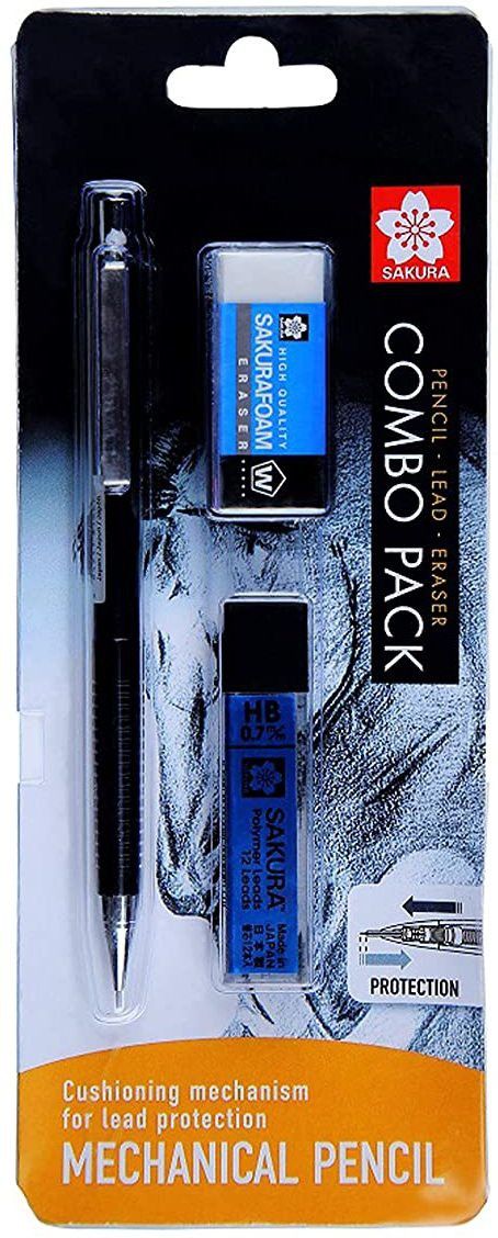 sakura Cushioning Point Mechanical Pencil Starter set with 0.7 lead refill and foam eraser Pencil-picture-3