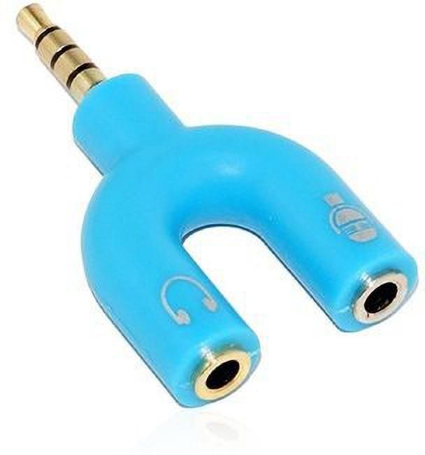 ENMORA Blue 3.5mm U Shape 3 Pin 1 Male to 2 Female EP Stereo Jack Audio Mic Splitter Headset Connector Adapter Compatible with All Mobile Device And PC Desktop Phone Converter (Android, Windows)(BLUE) Phone Converter-image-39