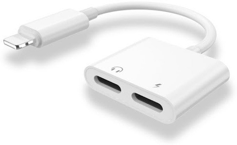 IMMUTABLE White Dual Converter Headphone with Charging Support Music & Calling Function Phone Converter image 1