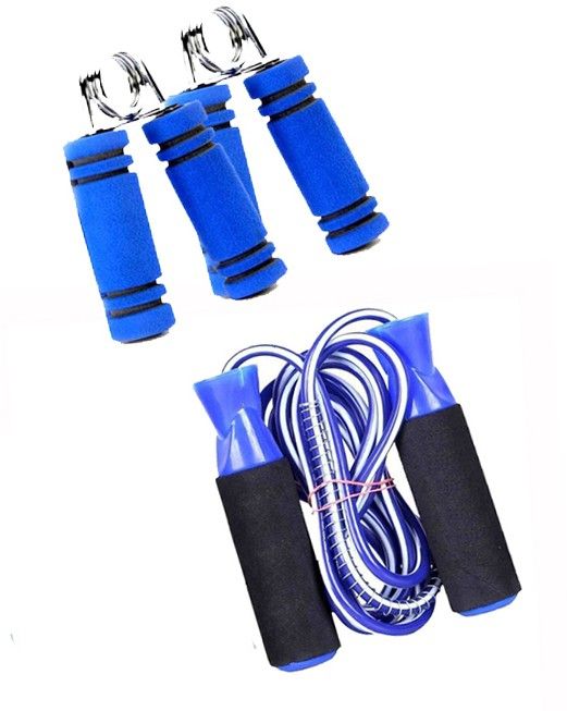 Sports & Fitness Ball Bearing Foam Handle Jump Rope & 2Pcs. Hand Grips Fitness Accessory Kit Kit-image-1