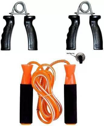Sports & Fitness Ball Bearing Foam Handle Jump Rope & 2Pcs. Hand Grips Fitness Accessory Kit Kit-image-3