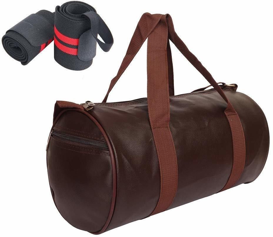 40 L Gym Duffel Bag - Combo Set of Gym Bag Duffel Bag with Wrist Support Band for Daily Exercise - Brown