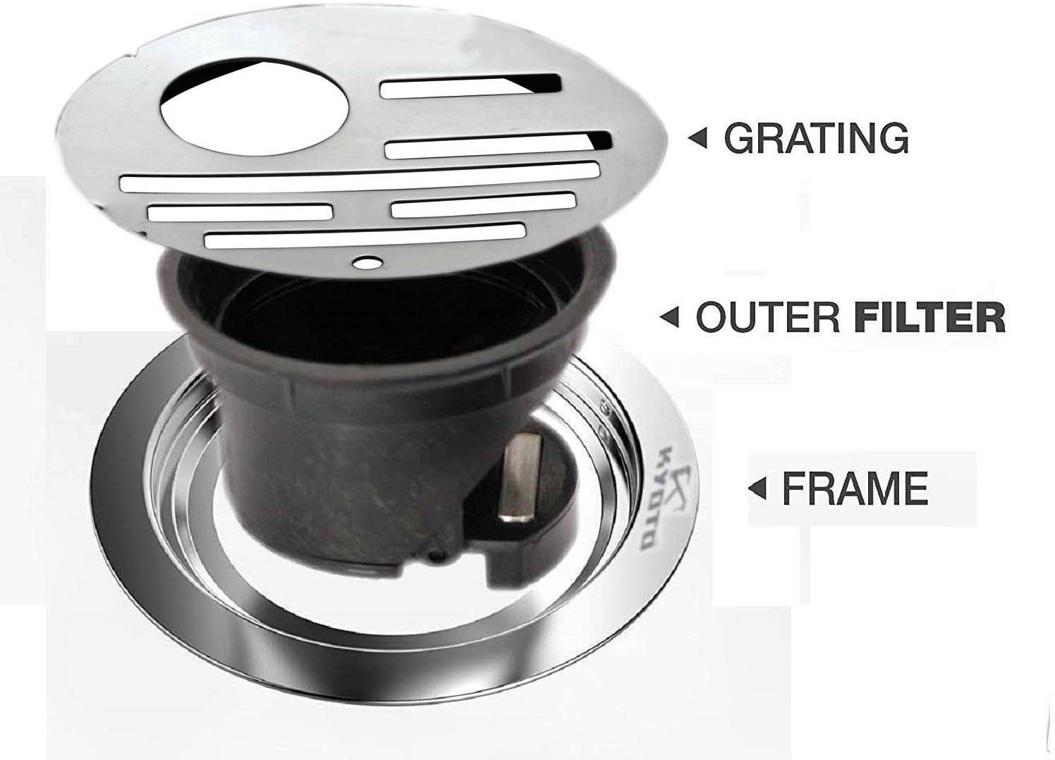 kyoto Floor Stainless Steel Push Down Strainer-picture-23