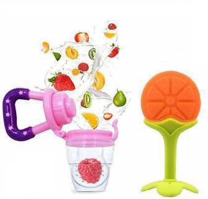 little whiskey BABY PURPLE FRUIT FEEDER AND ORANGE TEETHER COMBO Teether and Feeder (Purple, Orange) Soother-picture-34