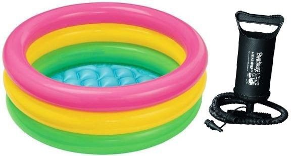 (USA*BOLD-28) BEST SELLER,PEOPLE CHOICE PREMIUM QUALITY 2 FEETS(61 CM) WIDTH AND 22CM HEIGHT ,THREE COLOUR WATER BATH TUB POOL FOR YOURS LOVLY KIDS AND BABY WITH AIR PUMP.AGE 0-3 YEARS. Inflatable Swimming Pool, Inflatable Toy Pump-image-18